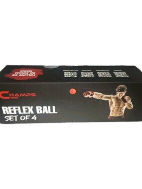 CHAMPS MMA Reflex Ball Set Of 4 with Headband & App : 4 Balls Varying Weight
